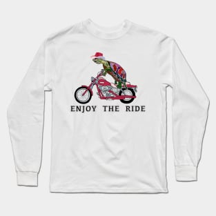 Turtle Love, Cowgirl Turtle, Enjoy the Ride, Motorcycle, Love, Girl bikers Long Sleeve T-Shirt